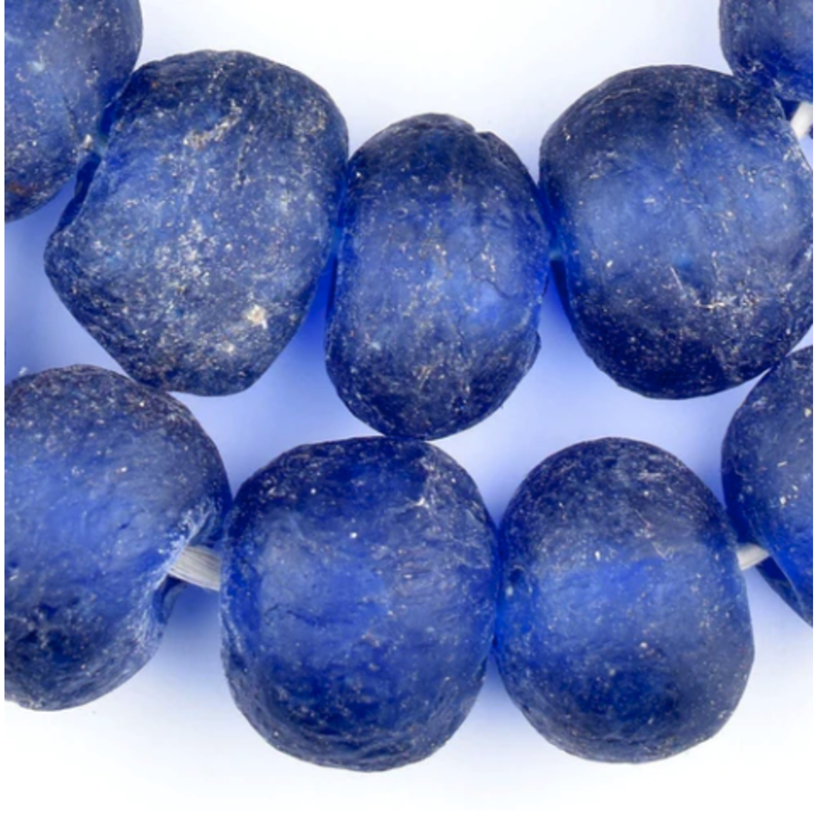 Outside The Box 31" Blue Recycled 34mm Glass Beads