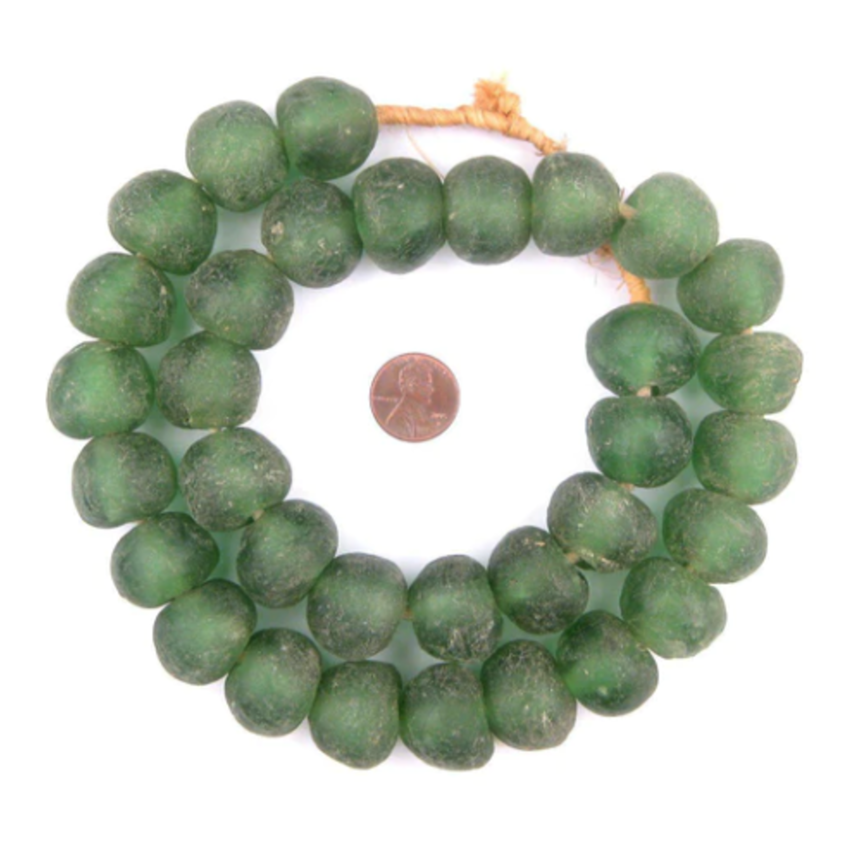 Outside The Box 26" Light Green Recycled 24mm Glass Beads