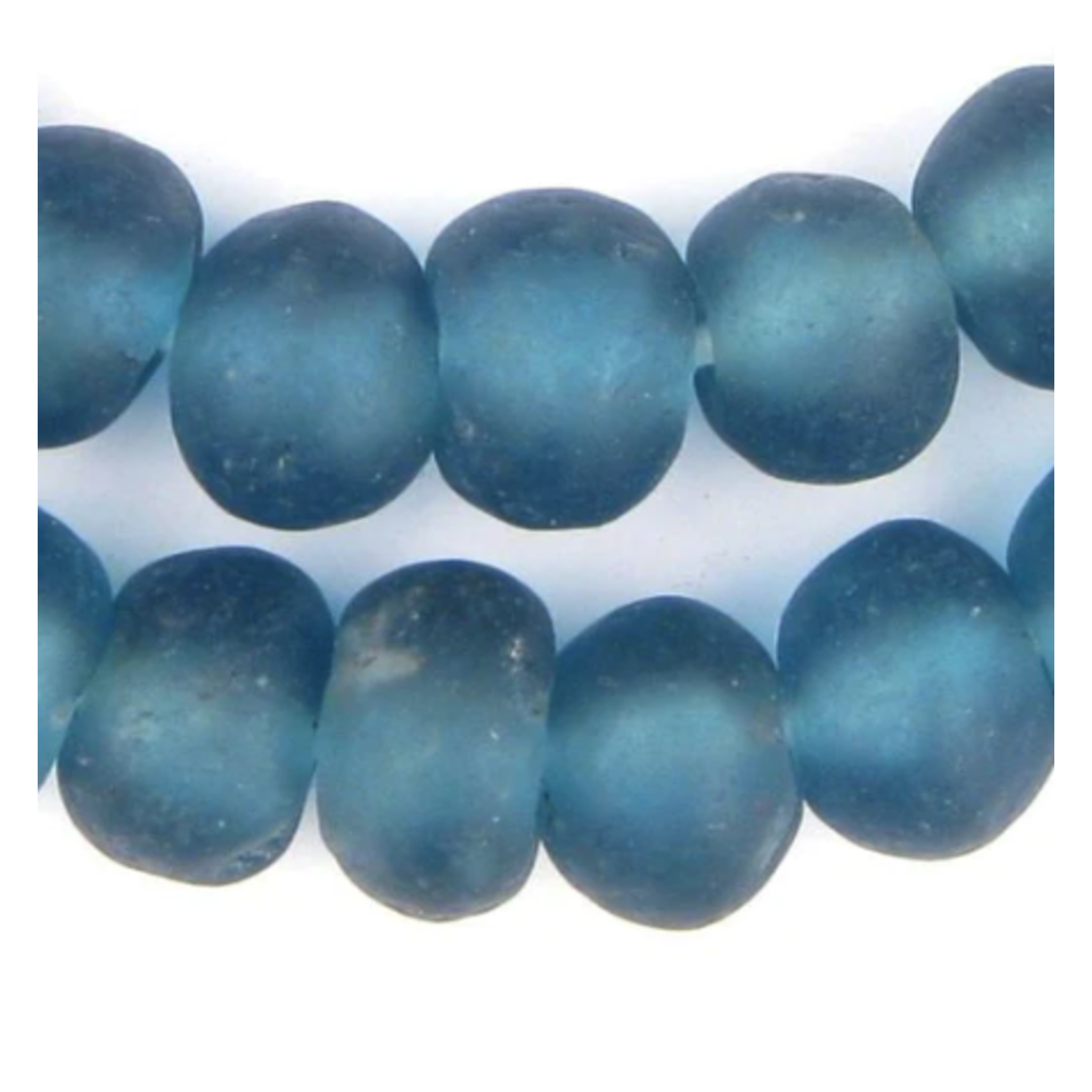 Outside The Box 30" Light Blue Recycled 24mm Glass Beads