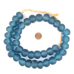 Outside The Box 30" Light Blue Recycled 24mm Glass Beads