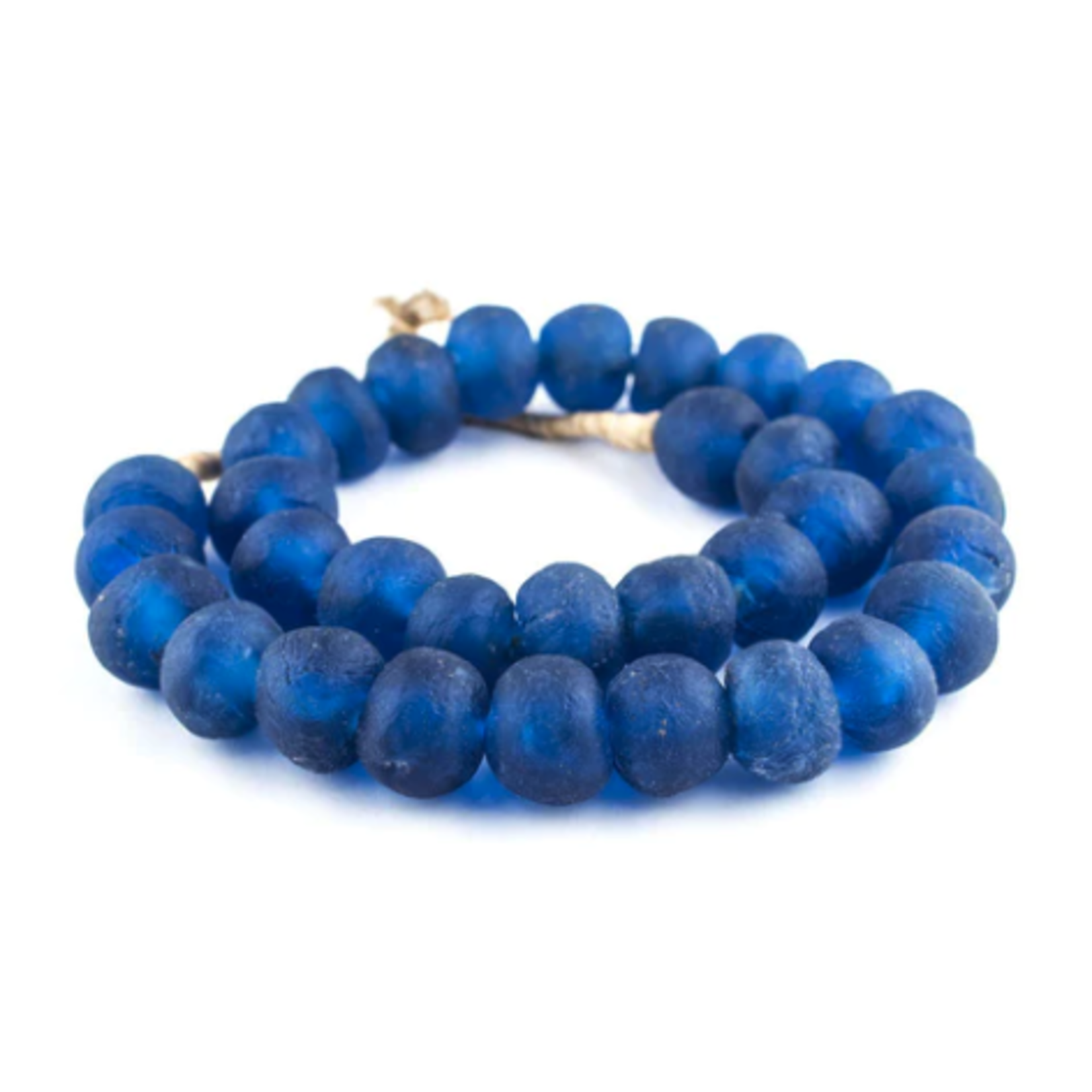 Outside The Box 28" Blue Recycled 23mm Glass Beads
