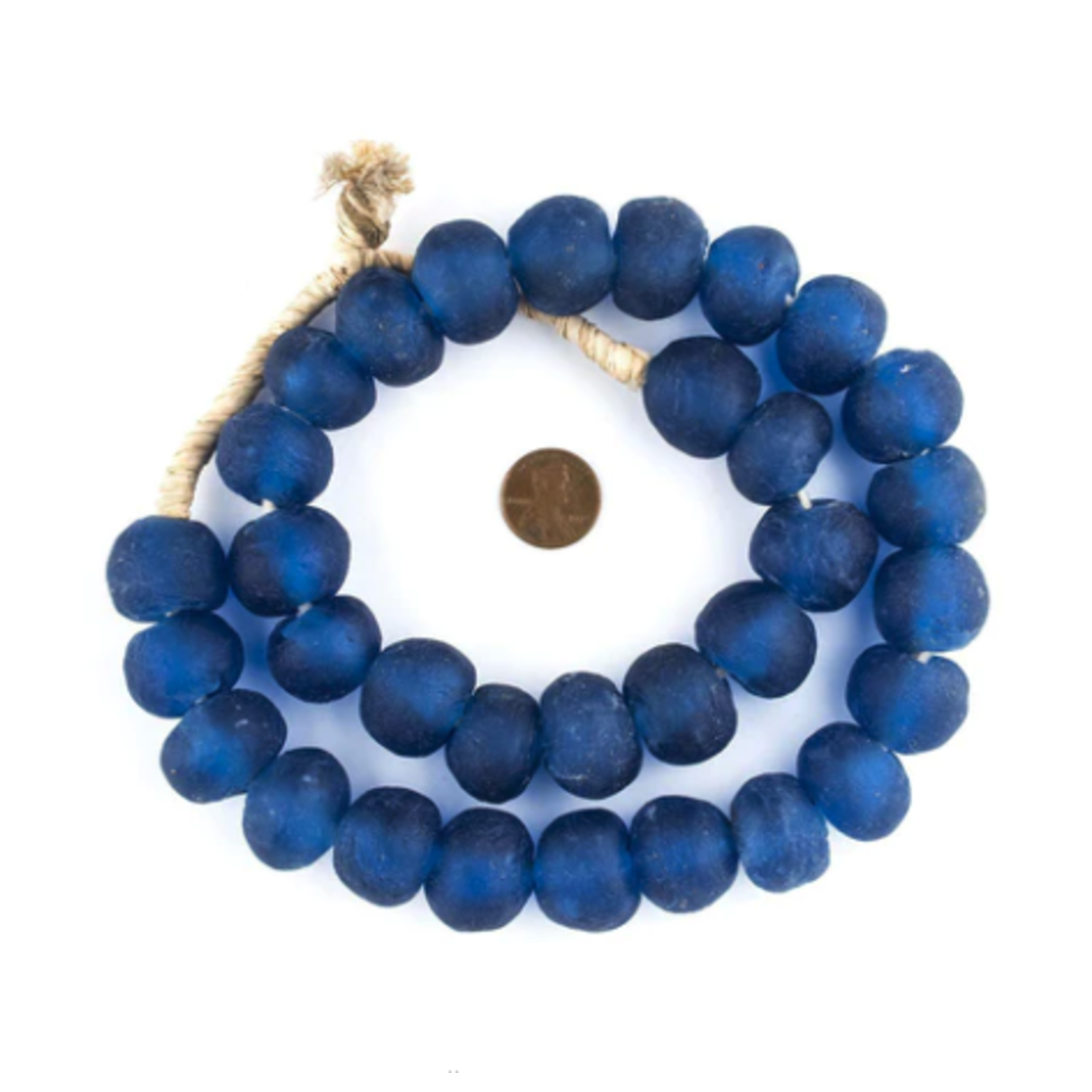 Outside The Box 28" Blue Recycled 23mm Glass Beads