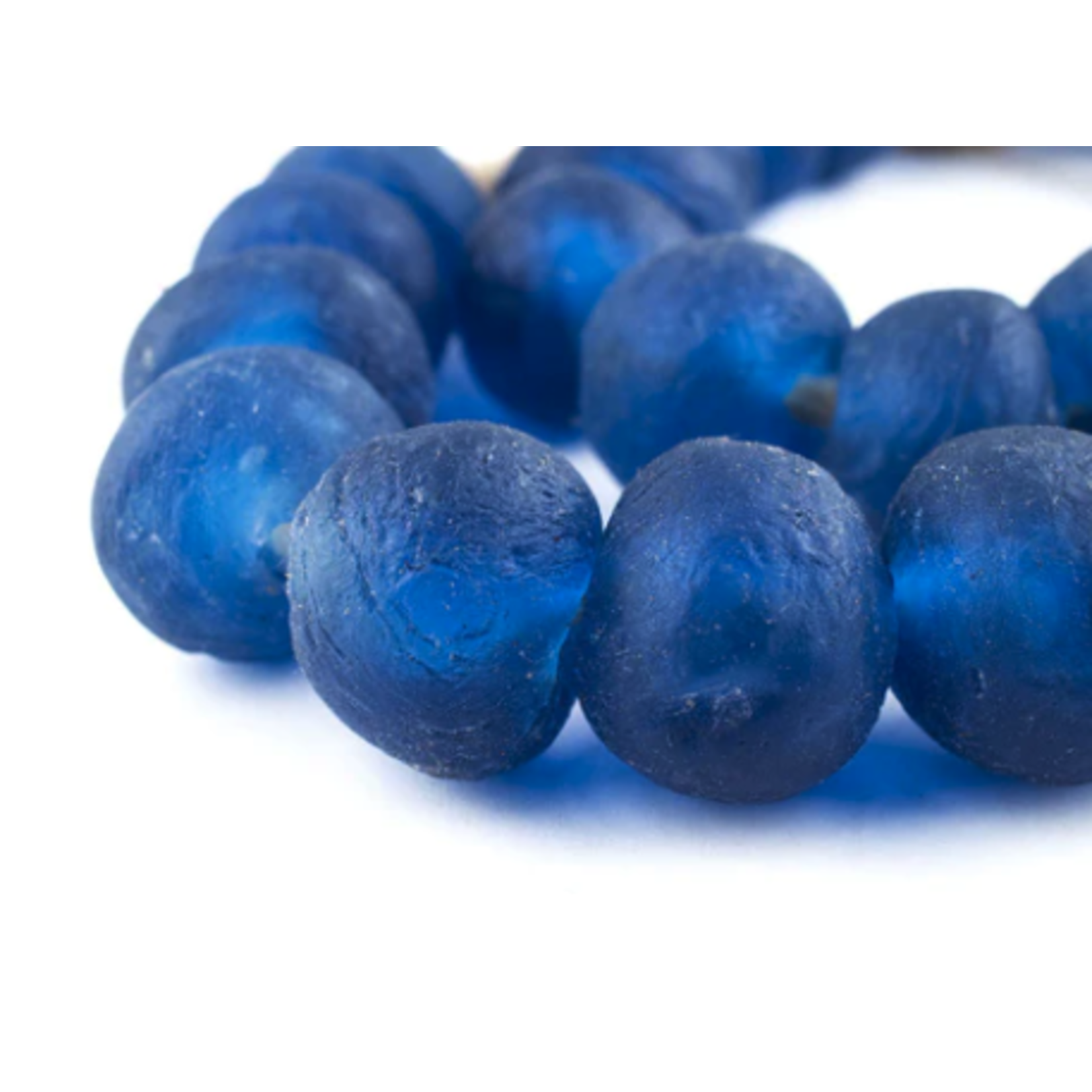 Outside The Box 28" Blue Recycled 23mm Glass Beads
