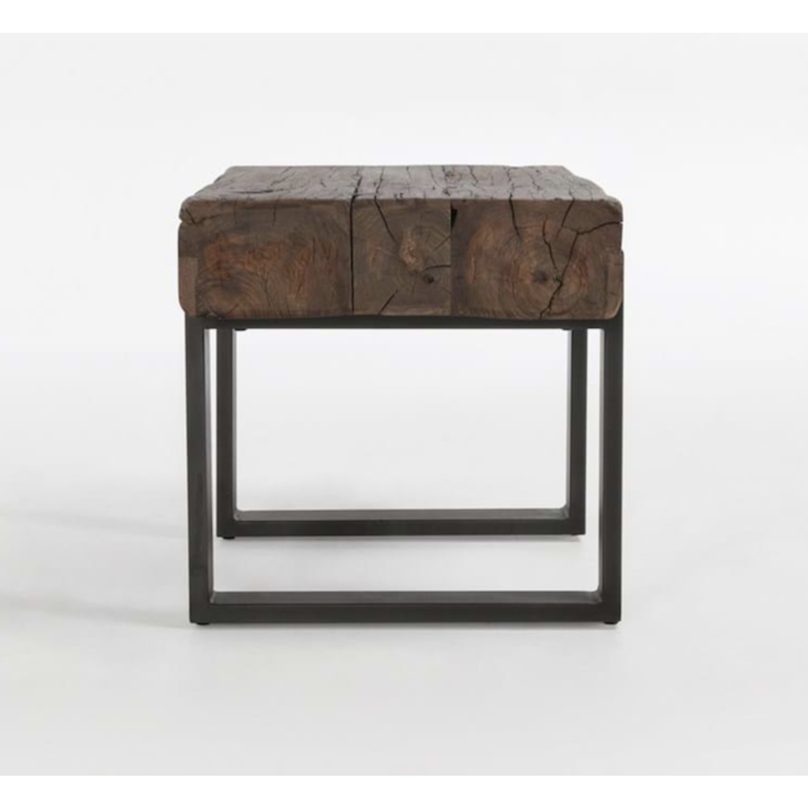 Outside The Box 30" Duarte Reclaimed Wood & Iron End Table