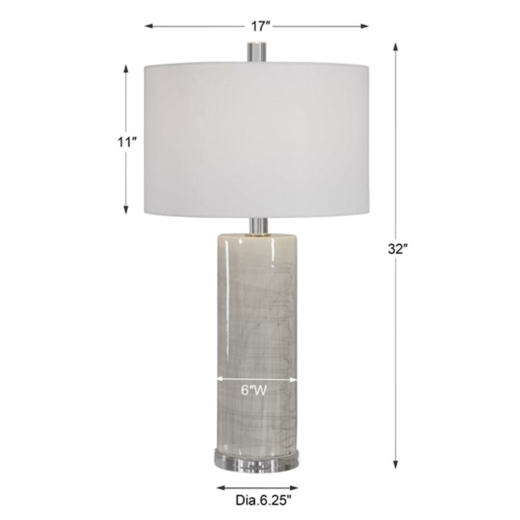 Outside The Box 32" Uttermost Zesiro Neutral Beige Glaze Ceramic Table Lamp