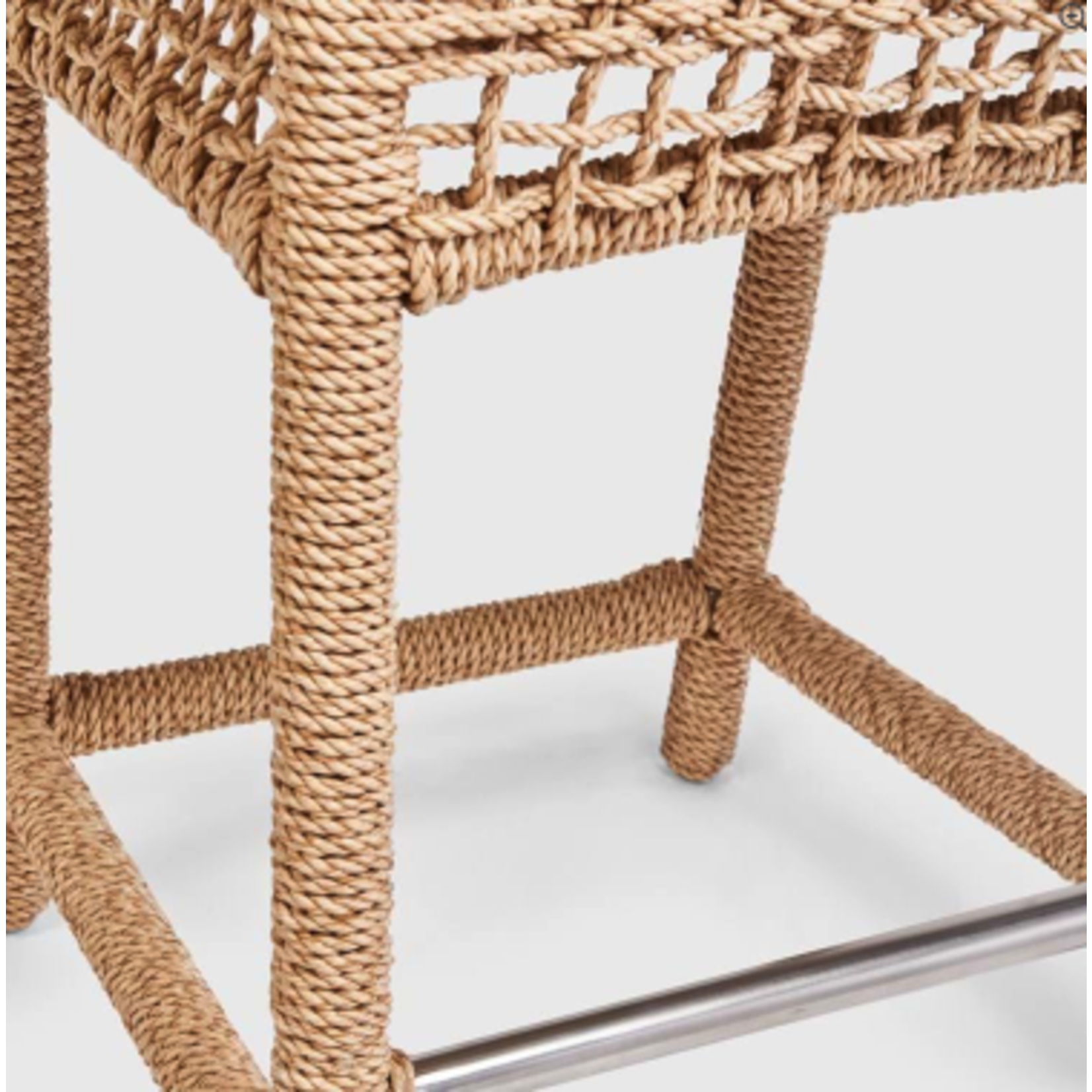 27" Brisbane Natural Woven Cord Outdoor Counter Stool