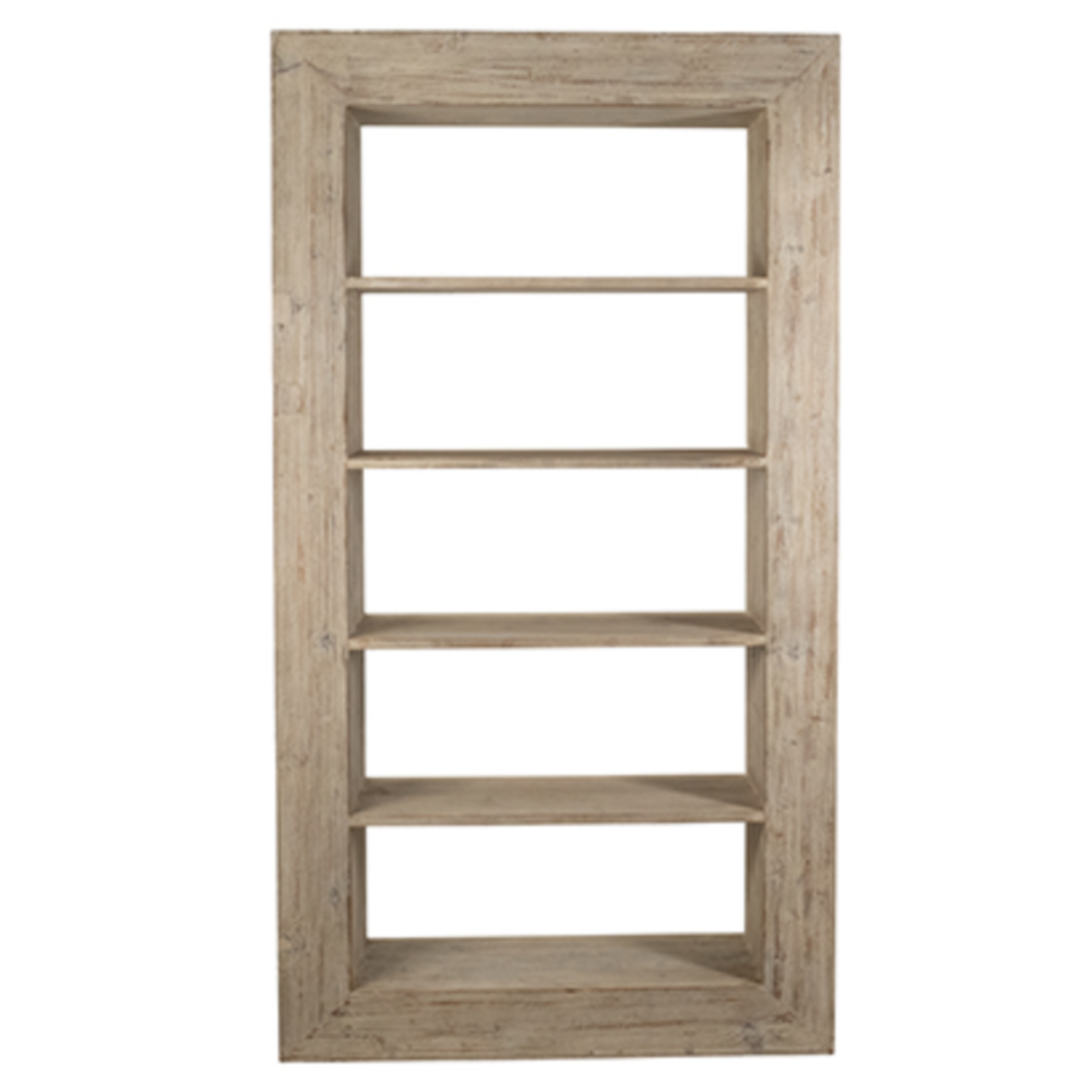 Outside The Box 48x16x88 Amaya Reclaimed Pine Light Wash Sealed Finish Bookcase