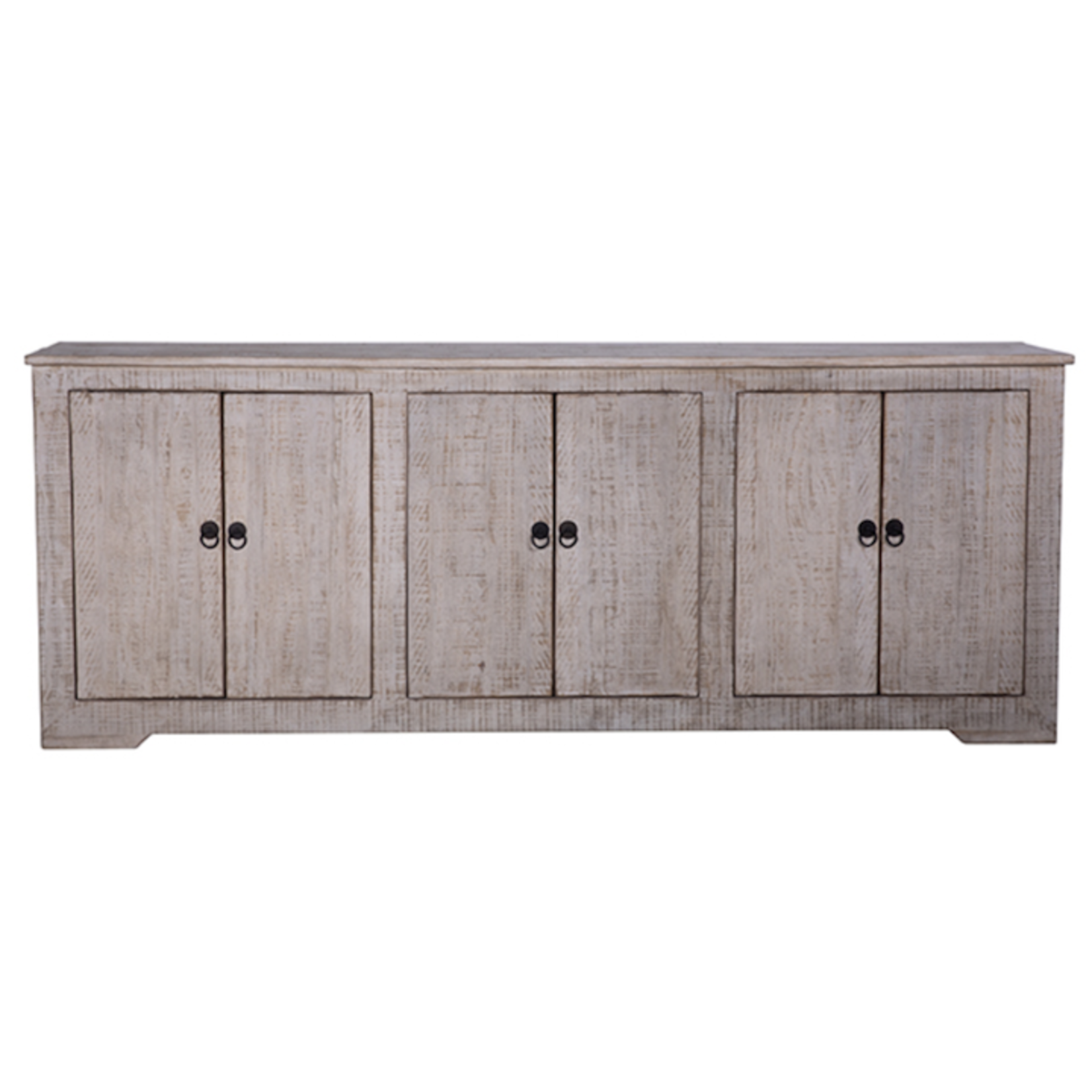 Outside The Box 83x18x32 Nico Reclaimed Pine Light Warm Wash Finish 6 Door Sideboard