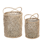 Outside The Box 17" & 23" Set Of 2 Catalina Natural Abaca Basket Hurricane Set