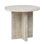 Outside The Box 24x22 Harley White Wash Reclaimed Pine Round Side Table