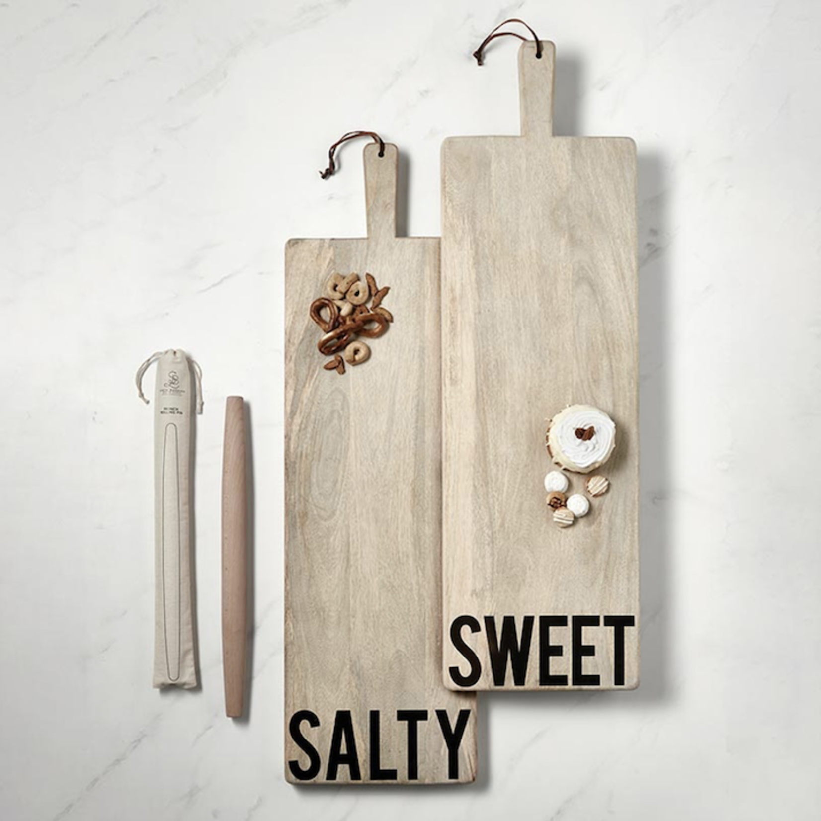 Outside The Box 40x12 "Sweet & Salty" Solid Mango Wood Reversible Plank Board