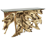 Outside The Box 58x17x33 Center Root Console Table With Glass