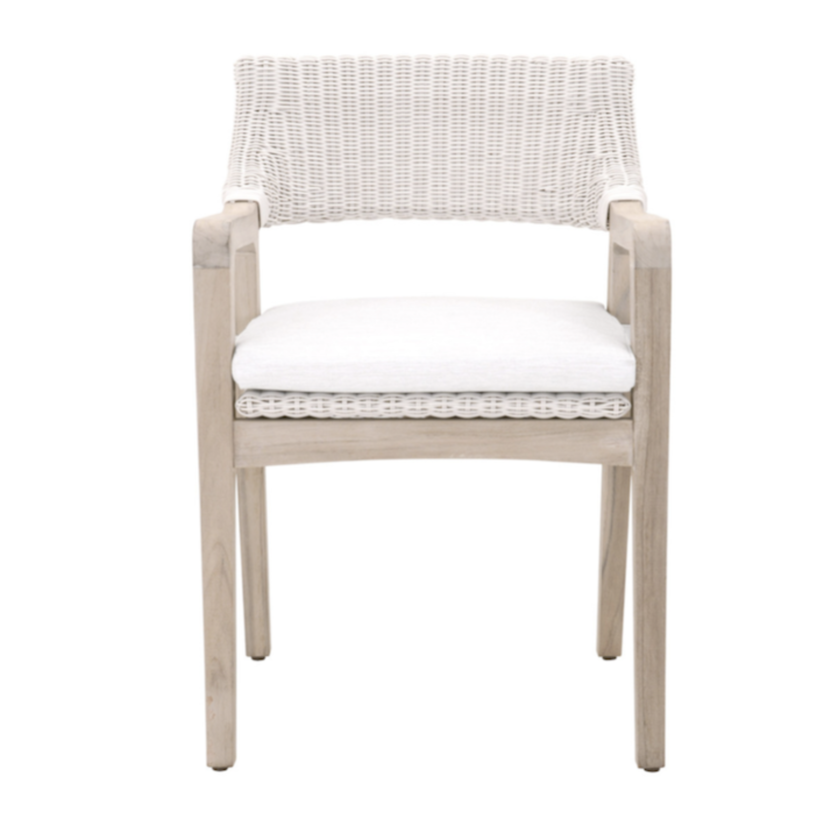 Outside The Box Essentials For Living Lucia Arm Outdoor Dining Chair Natural In White