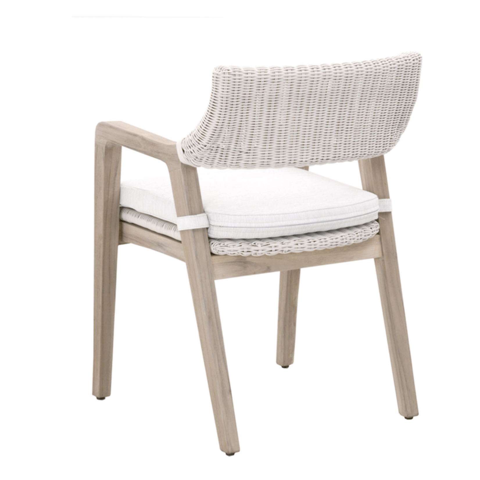 Outside The Box Essentials For Living Lucia Arm Outdoor Dining Chair Natural In White