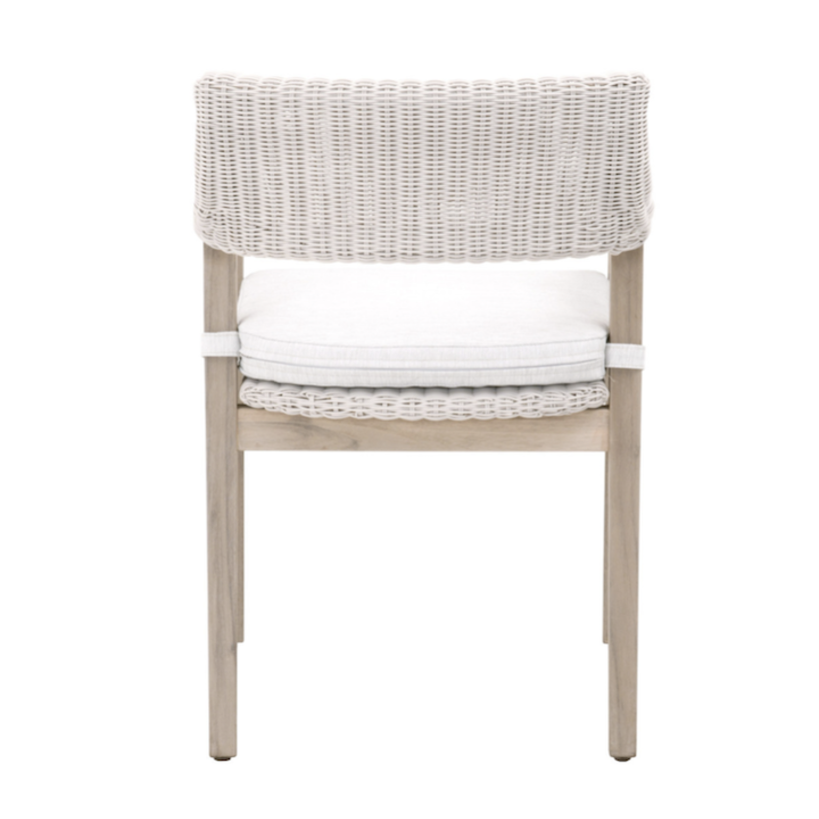 Outside The Box Essentials For Living Lucia Arm Outdoor Dining Chair Natural In White