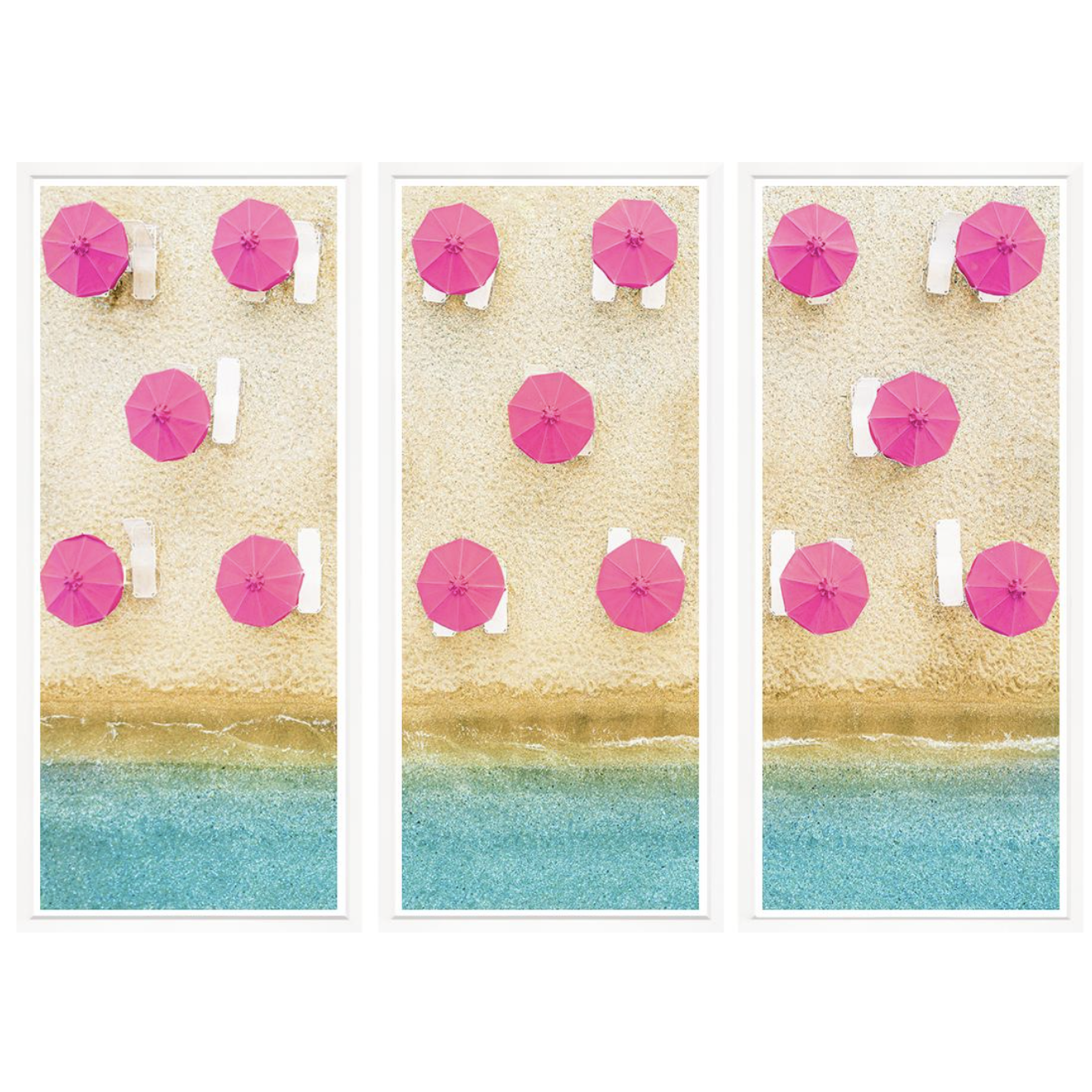 Outside The Box 67x50 Trowbridge Pretty In Pink Parasols Triptych Art