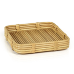 Outside The Box 11x11 Avalon Natural Rattan Square Serving Tray