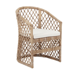 Outside The Box Cross Natural Rattan Chair With Seat Cushion