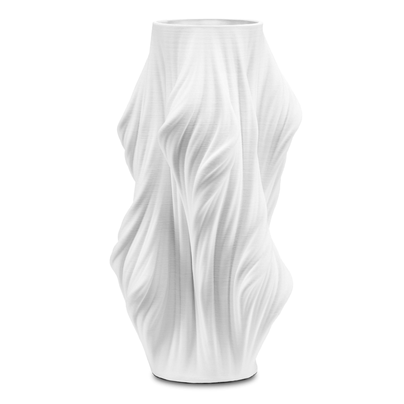 14" Yin White Porcelain Vase Outside the Box Palm Beach