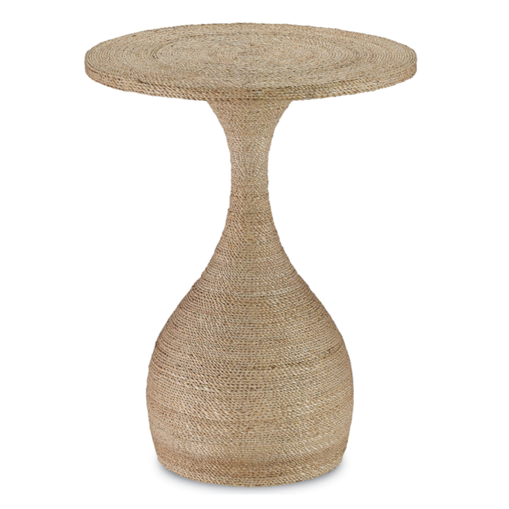 Outside The Box 26" Simo Natural Abaca Rope & Wood Accent Table