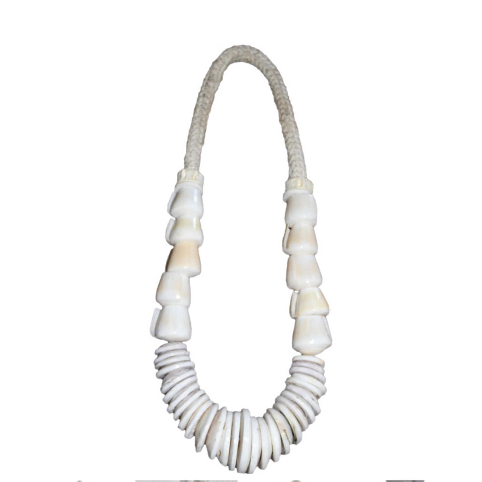 Outside The Box 19" Handcrafted Natural White Shells Necklace