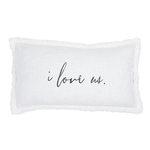 Outside The Box 22x12 "I  Love Us" Rectangle Lumbar Pillow