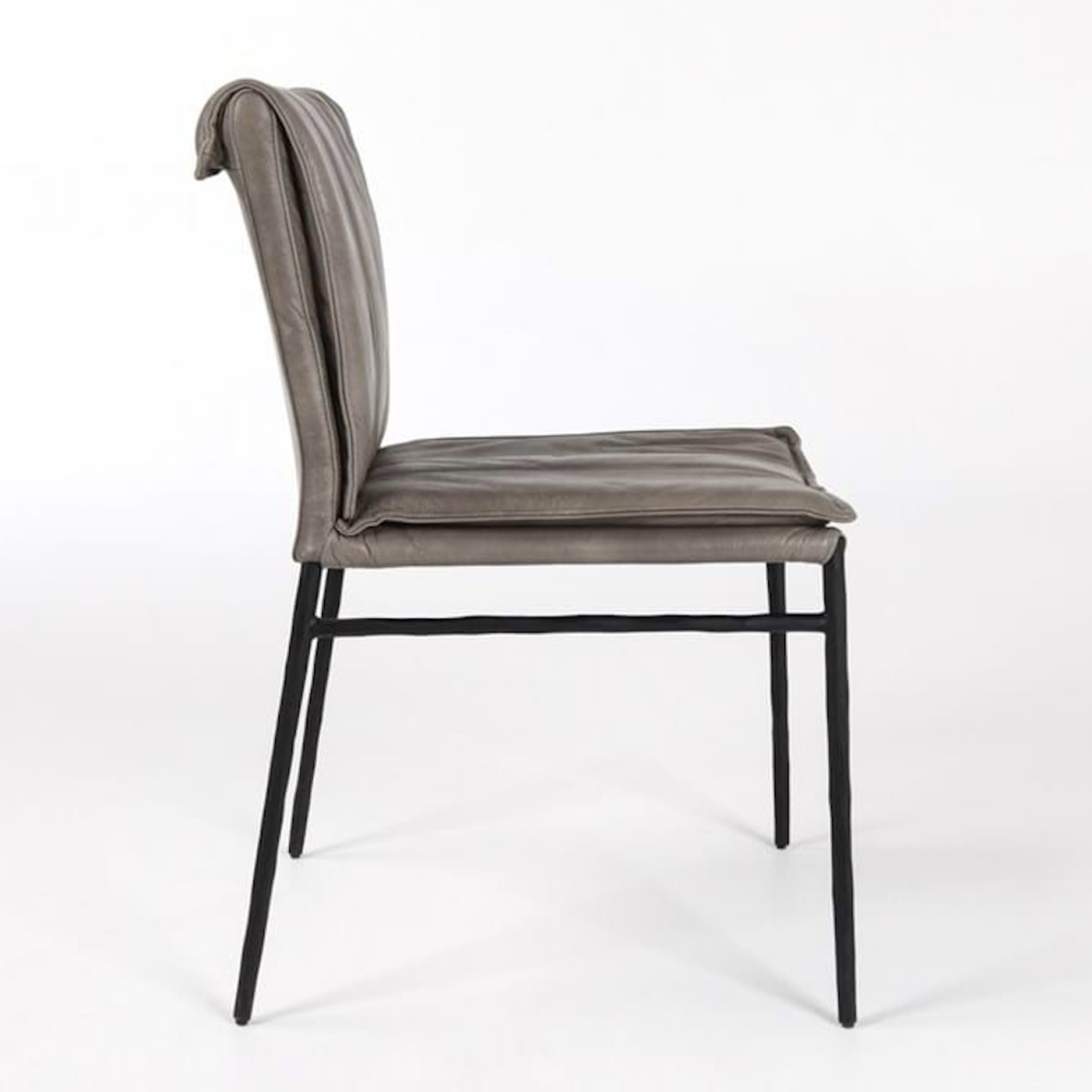 Outside The Box Mayer Gray Top Grain Leather Dining Chair