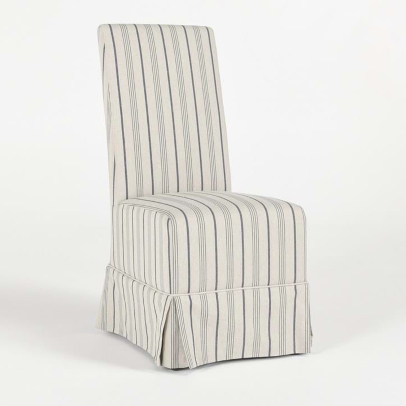 Outside The Box Melrose Blue Stripe Linen Birch Wood Dining Chair
