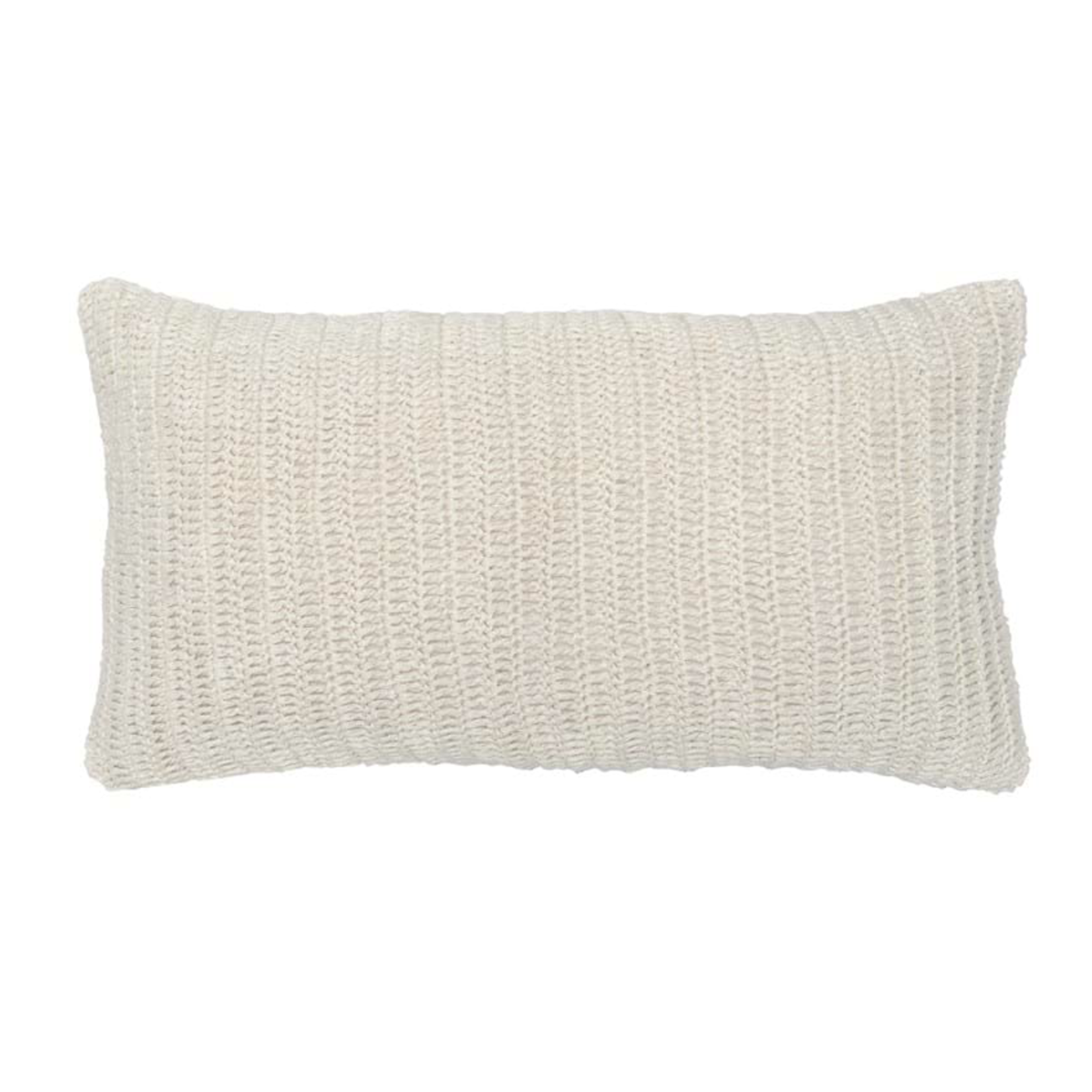 Outside The Box 26x14 SLD Rina Ivory Hand-Knitted 100% Belgian Flax Linen Pillow