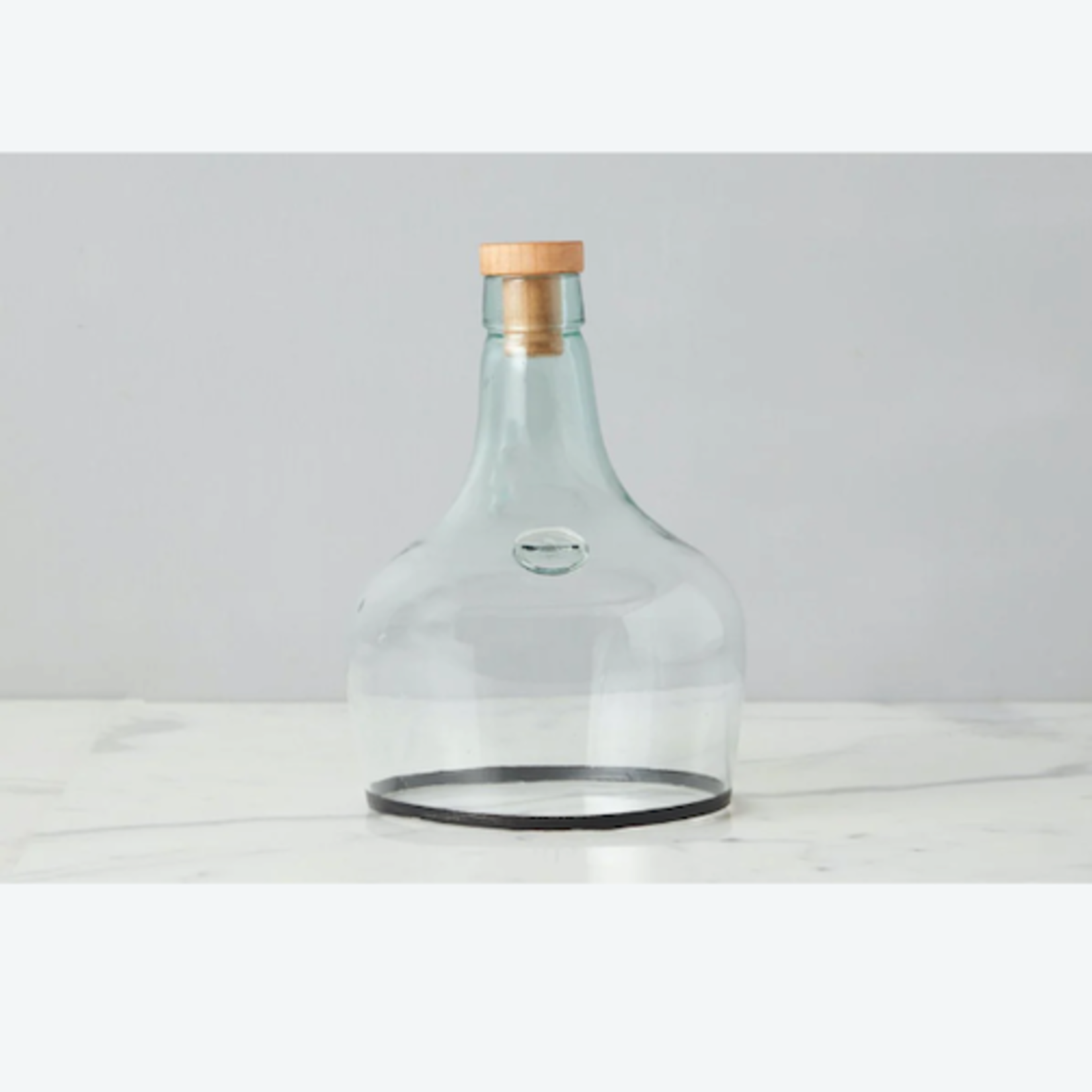 Outside The Box 7" Demijohn Hand Blown Recycled Glass Cloche