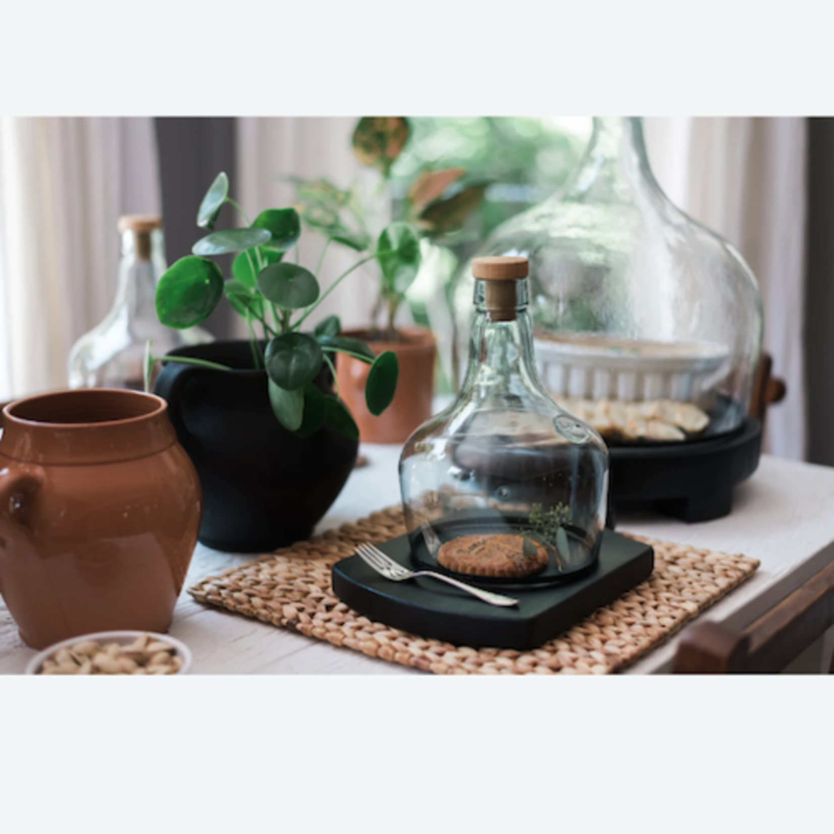 Outside The Box 7" Demijohn Hand Blown Recycled Glass Cloche