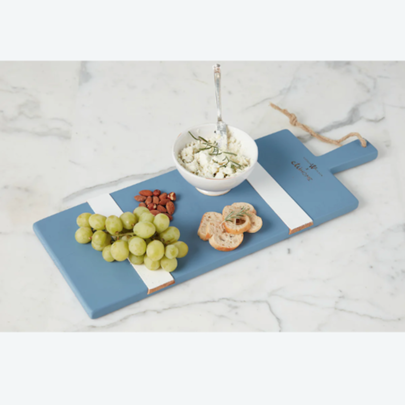 Outside The Box 22x8 Caitlin  Wilson French Blue & White Reclaimed Wood Charcuterie Board