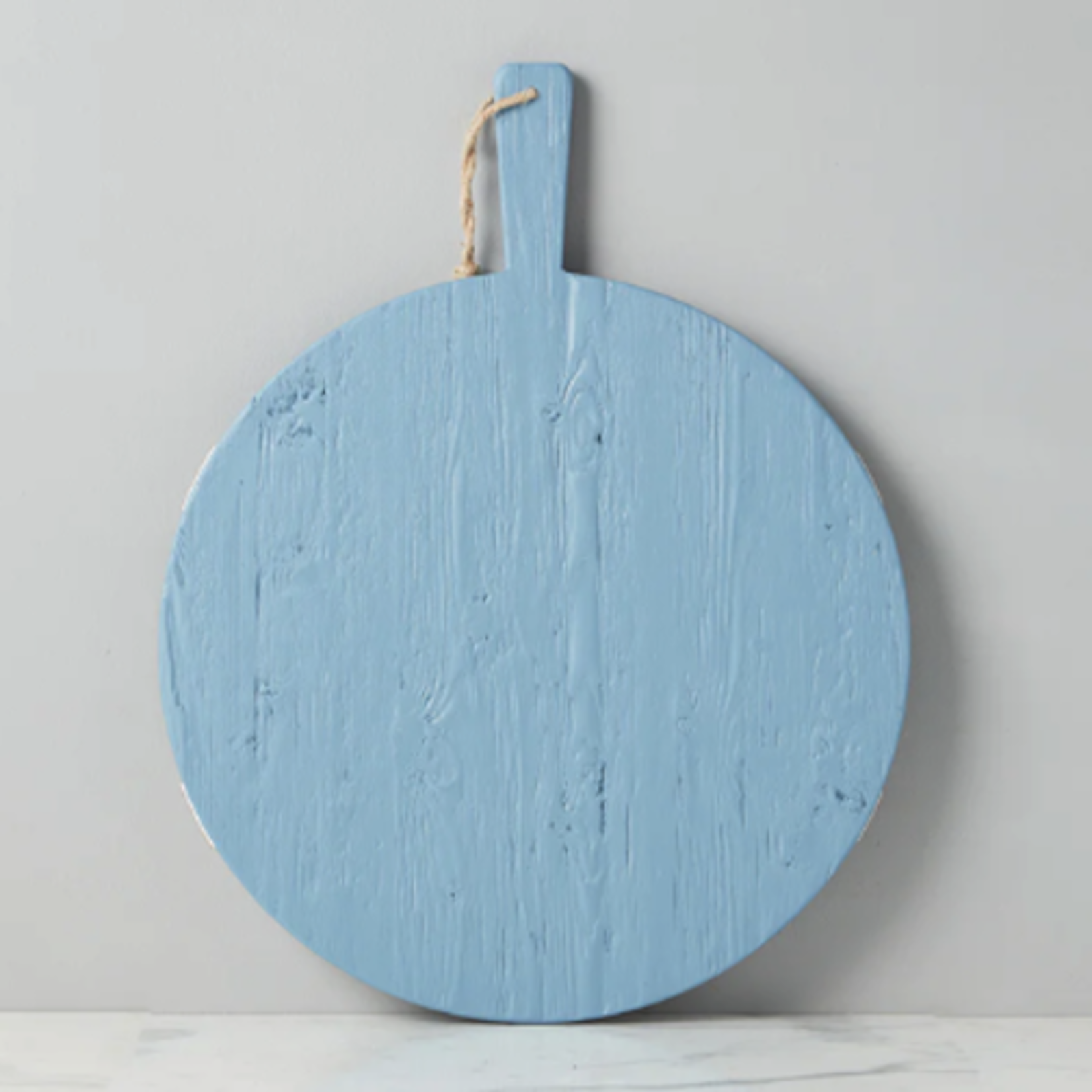Outside The Box 25x20 Caitlin Wilson French Blue & White Round Reclaimed Wood Charcuterie Board