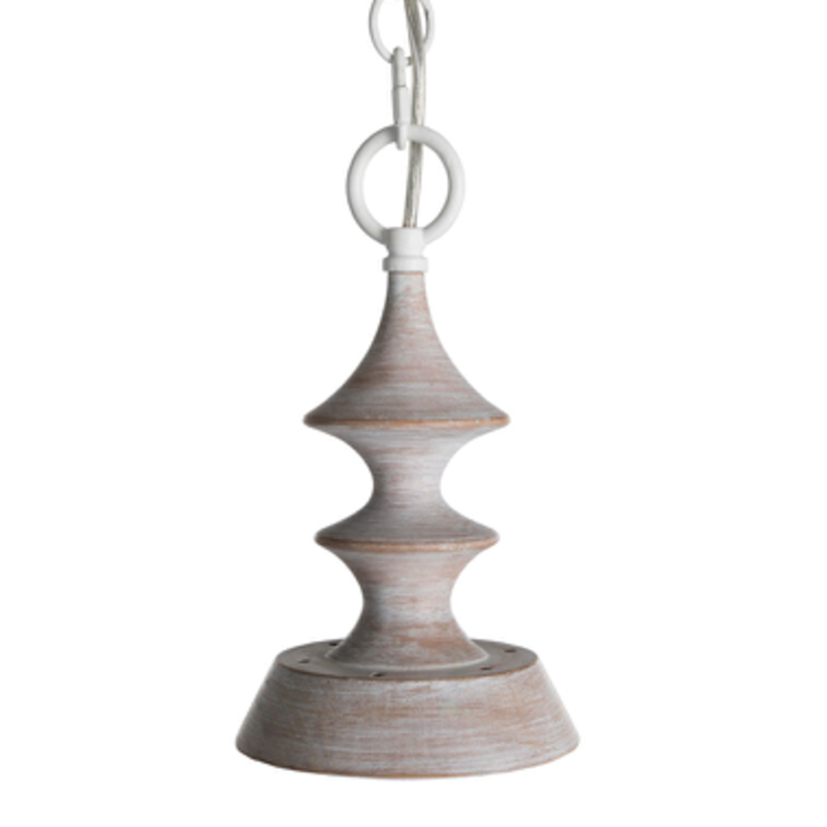 Outside The Box 20" Tovah White Washed Wood Pendant