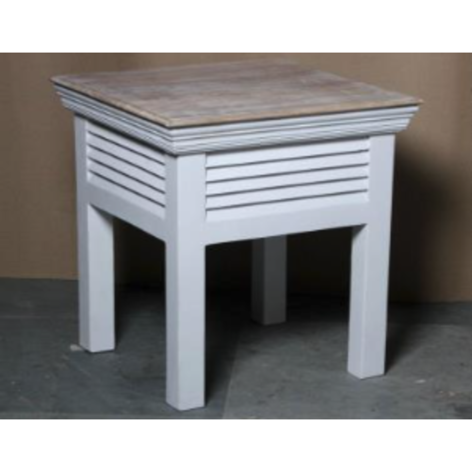 Outside The Box 20x20x26 Two Toned Shutter End Table