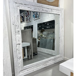 Outside The Box 87x87 Solid Reclaimed Teak Framed White Mirror Extra Distressed #2