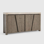 Outside The Box 68x18x36 Durant Concrete Top Reclaimed Pine 4 Door Sideboard