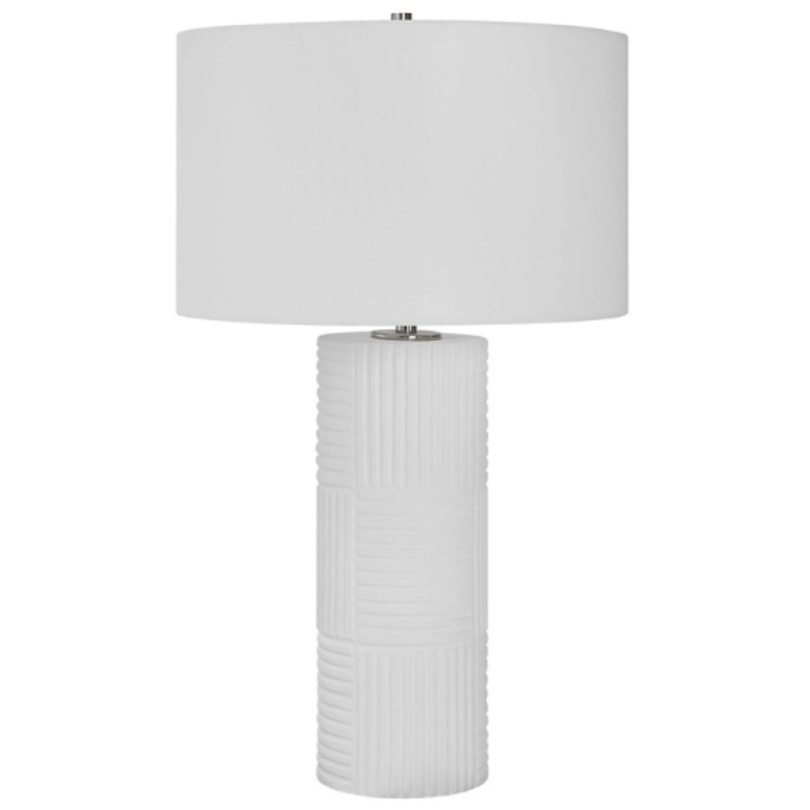 Outside The Box 28" Uttermost Patchwork White Ceramic Table Lamp
