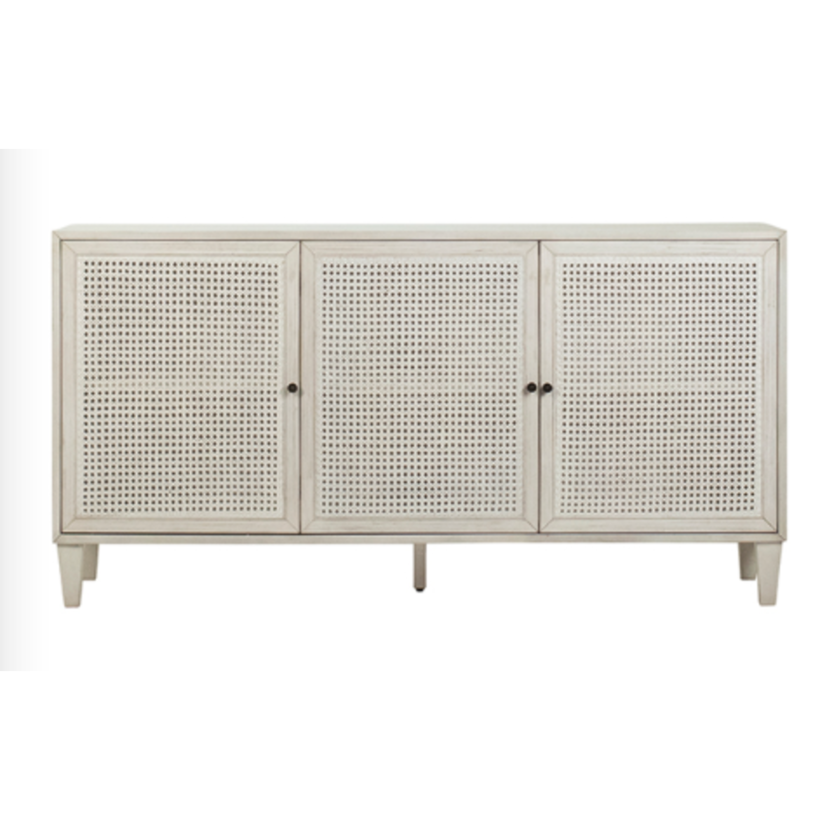 Outside The Box 66x18x34 Lugano Acacia Wood & Rattan White Wash Sideboard