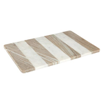 Outside The Box 18x12 White Marble & Tan Stripe Charcuterie Board
