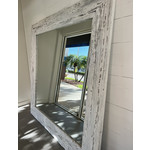 Outside The Box 87x87 Solid Reclaimed Teak Framed White Mirror Extra Distressed #3