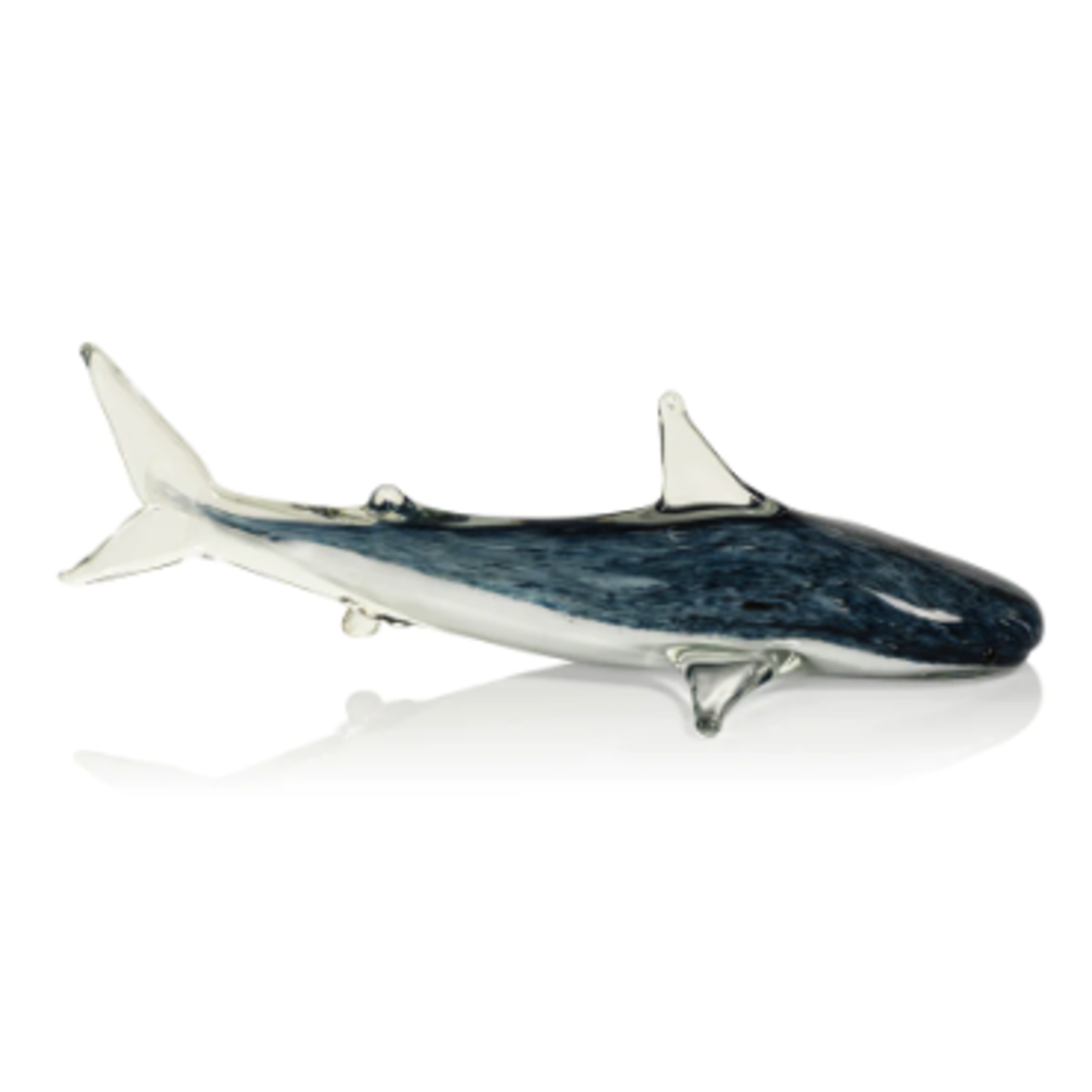 Outside The Box 13" Blue Shark Hand Blown Glass Sculpture