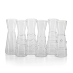 Outside The Box 6" Set Of 2 Assorted Design Glass Mini Carafes