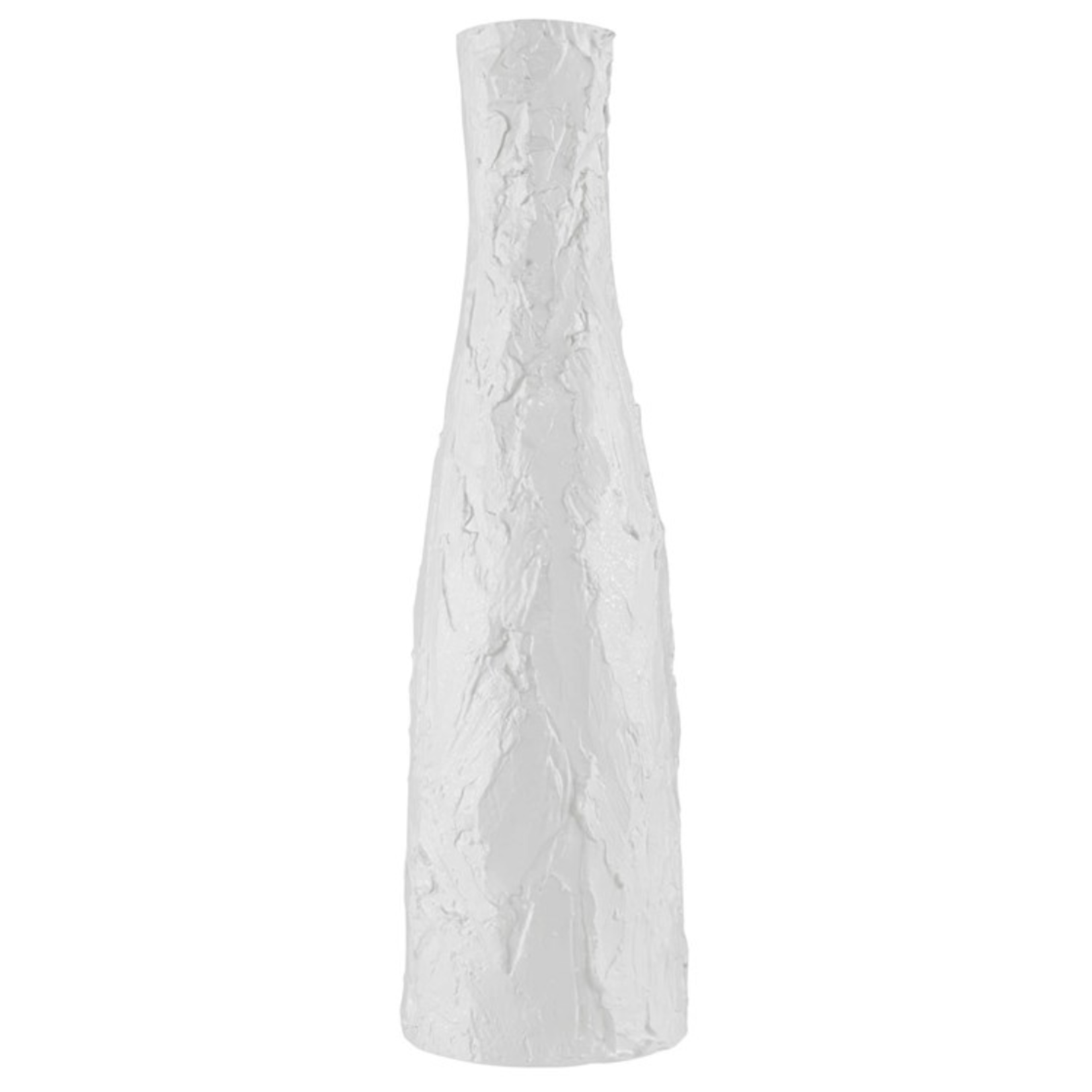 Outside The Box 28" Iceberg White Richly Textured Handcrafted Vase