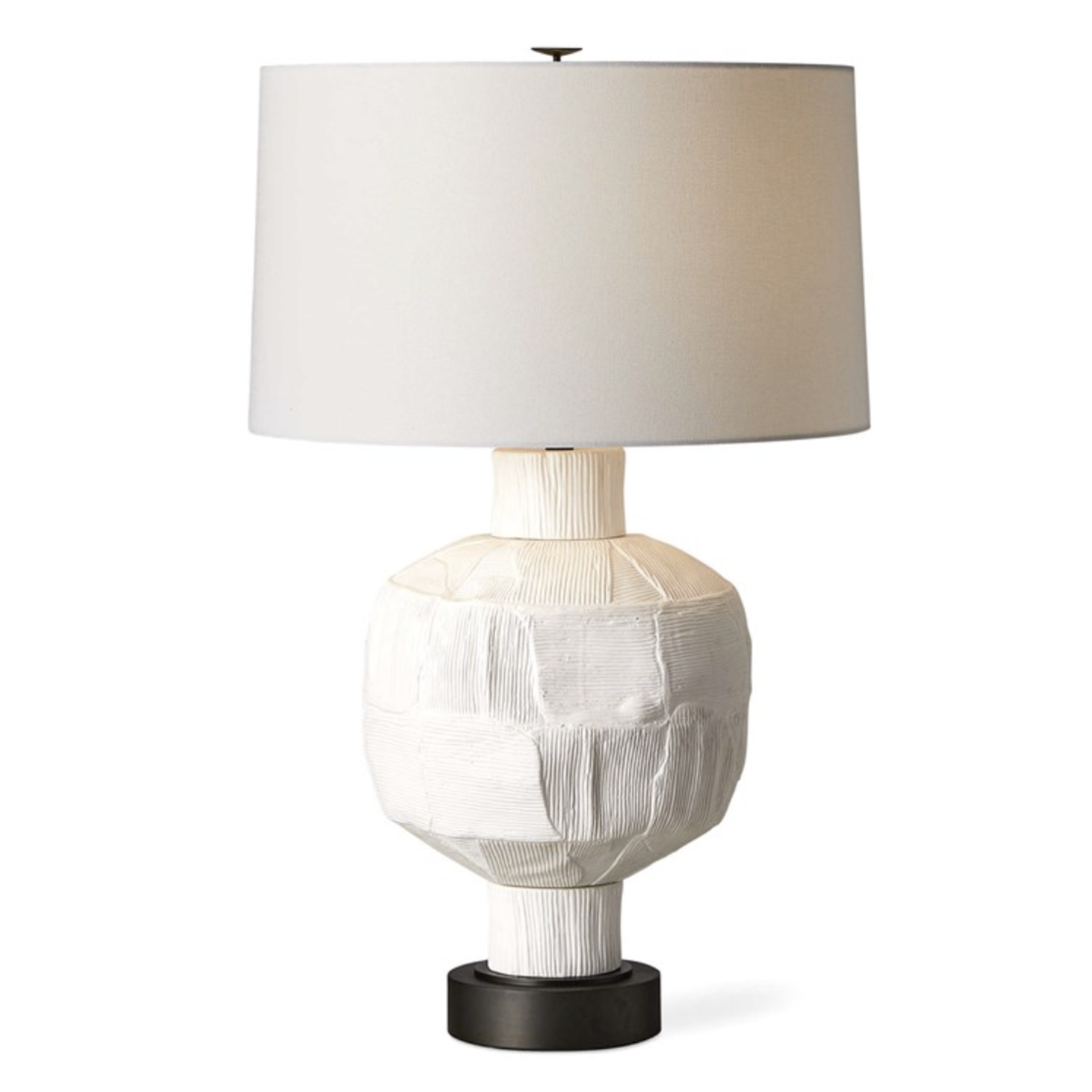 Outside The Box 30" Uttermost Interwoven White Textured Ceramic Table Lamp