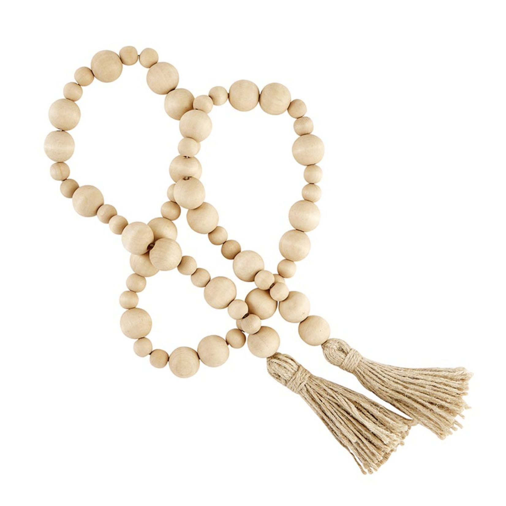 Outside The Box 54" Natural Lotus Wood Beads With Tassel