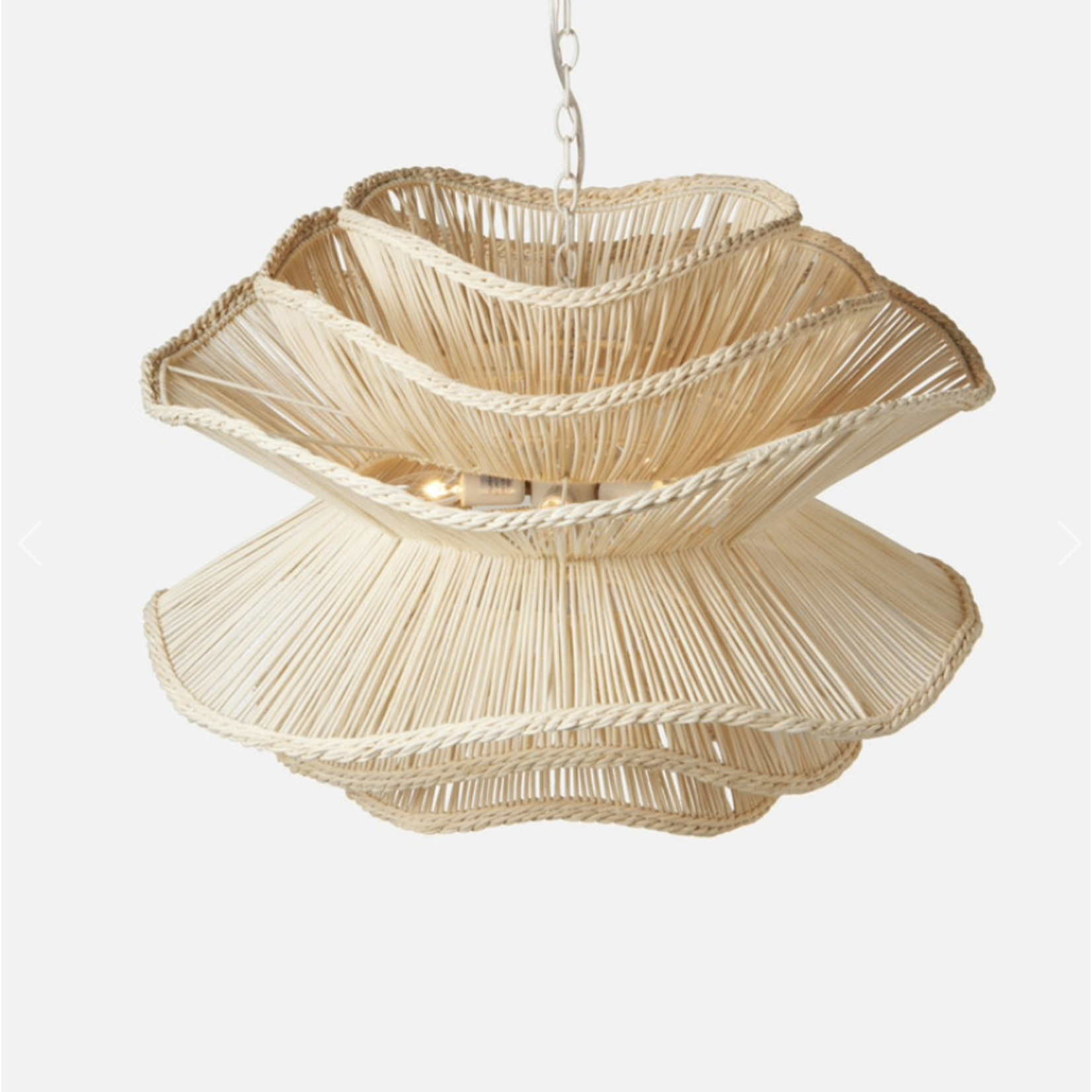 Outside The Box 23" Made Goods Alondra White Rattan Chandelier
