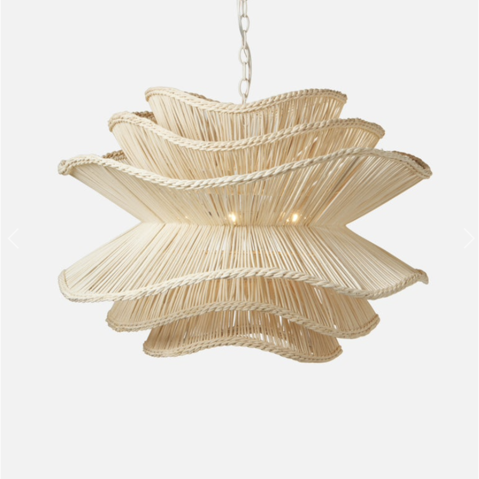 Outside The Box 23" Made Goods Alondra White Rattan Chandelier