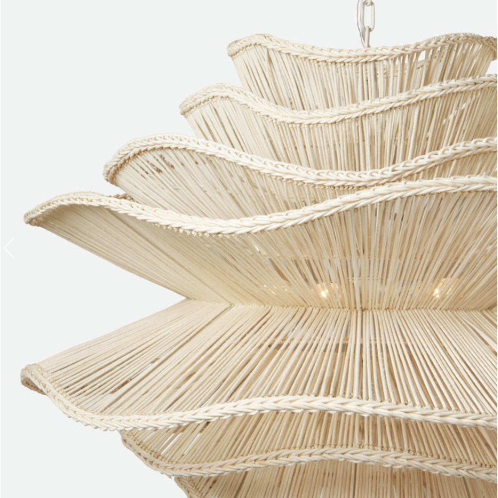 Outside The Box 32" Made Goods Alondra White Rattan Chandelier