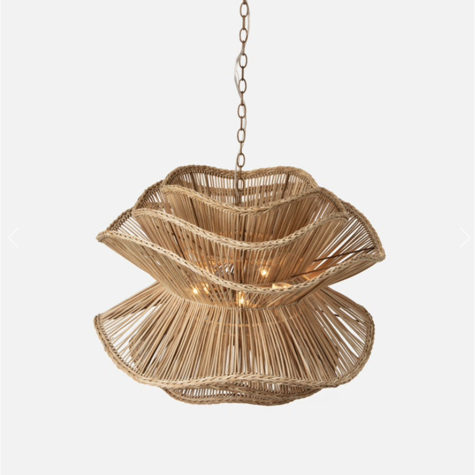 Outside The Box 23" Made Goods Alondra Natural Rattan Chandelier